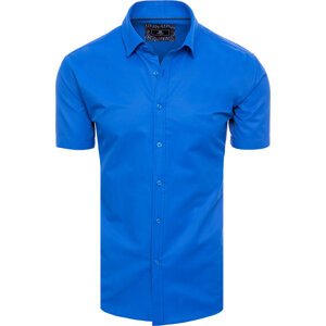 Modrá pánska košeľa s krátkym rukávom KX0990 Veľkosť: 2XL