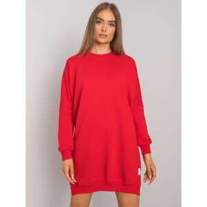 Červené mikinové oversize šaty RV-SK-7216.95-red Veľkosť: L/XL