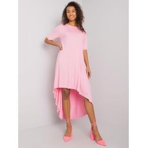 Svetlo ružové asymetrické dámske maxi šaty RV-SK-R4889.09-pink Veľkosť: L/XL