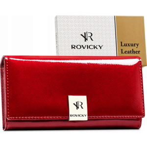 Rovicky Červená dámska lakovaná peňaženka V157 [DH] RH-24A-1-SAF Veľkosť: ONE SIZE