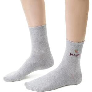 Svetlosivé vysoké ponožky Mama Art.099 DR007, LIGHT GRAY MELANGE Veľkosť: 35-37