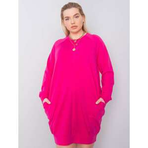 RUŽOVÉ DÁMSKE ŠATY S VRECKAMI RV-SK-6296.99-FUCHSIA Veľkosť: 2XL