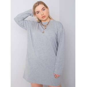 ŠEDÉ BASIC ŠATY S DLHÝM RUKÁVOM RV-SK-6321.93-GREY Veľkosť: XL