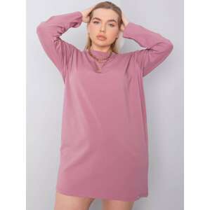 RUŽOVÉ BASIC ŠATY S DLHÝM RUKÁVOM RV-SK-6321.93-PINK Veľkosť: XL